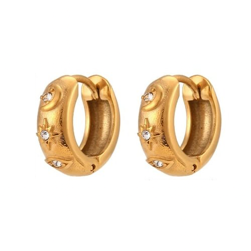Sun and Moon Hoop Earrings in PVD Gold Plating