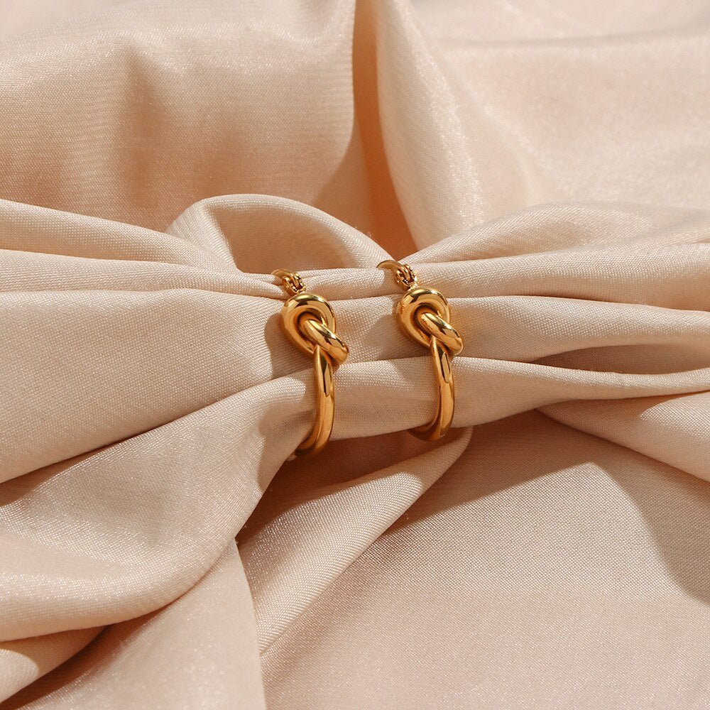 Knot Hoop Earrings in Gold - Sun Rhea Jewelry BoutiqueEarrings