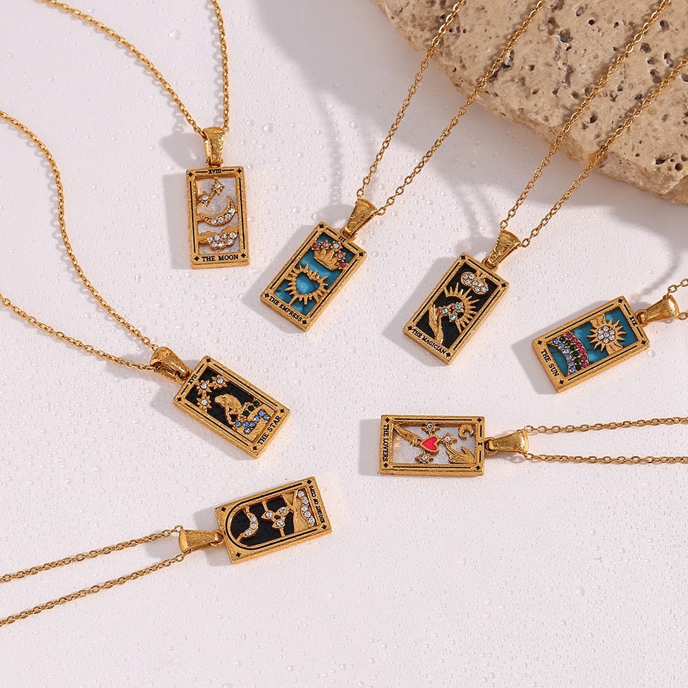 Tarot Card Pendant Necklace - Sun Rhea Jewelry BoutiqueNecklaces