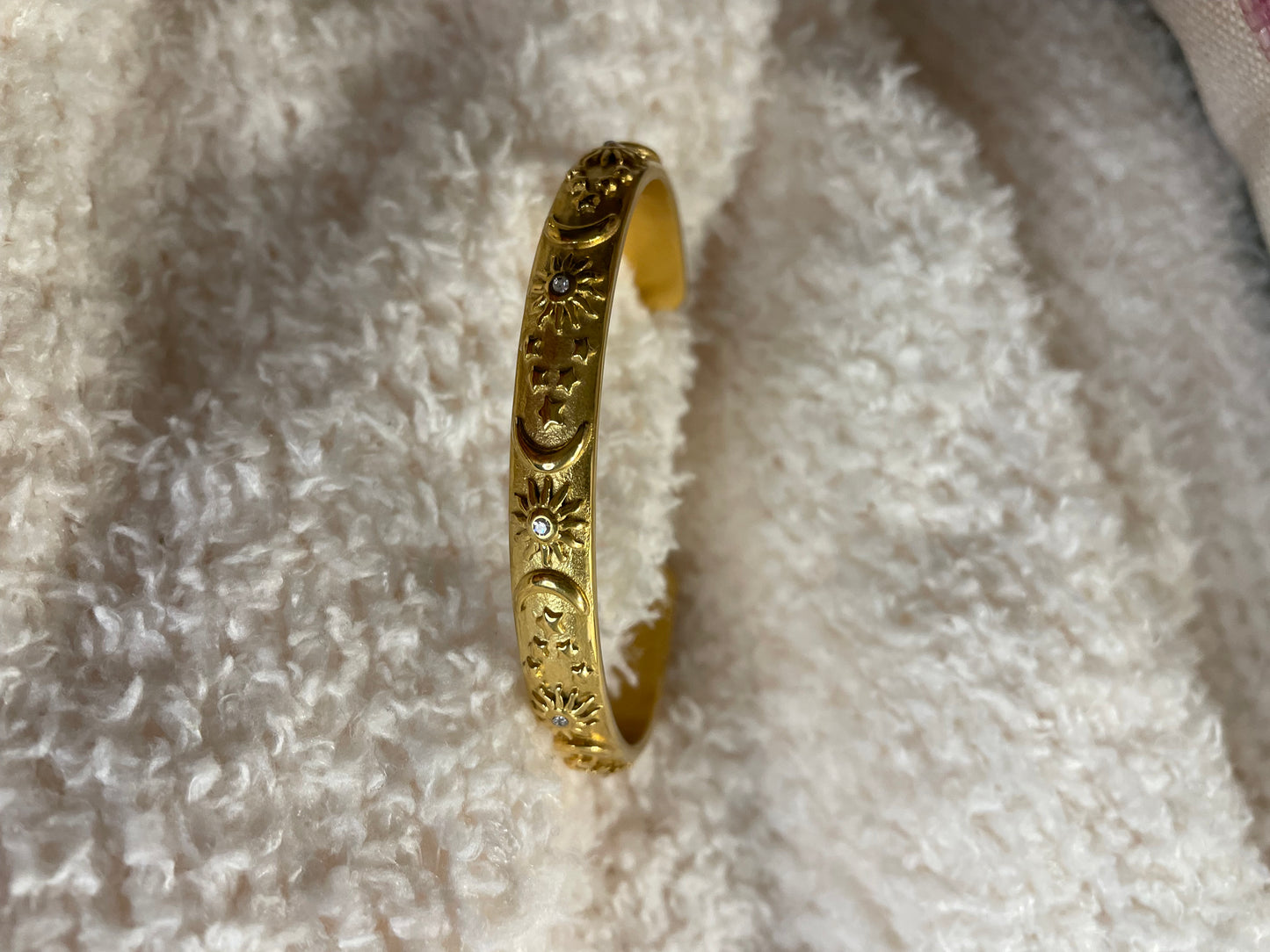 Sun and Moon Cuff Bracelet