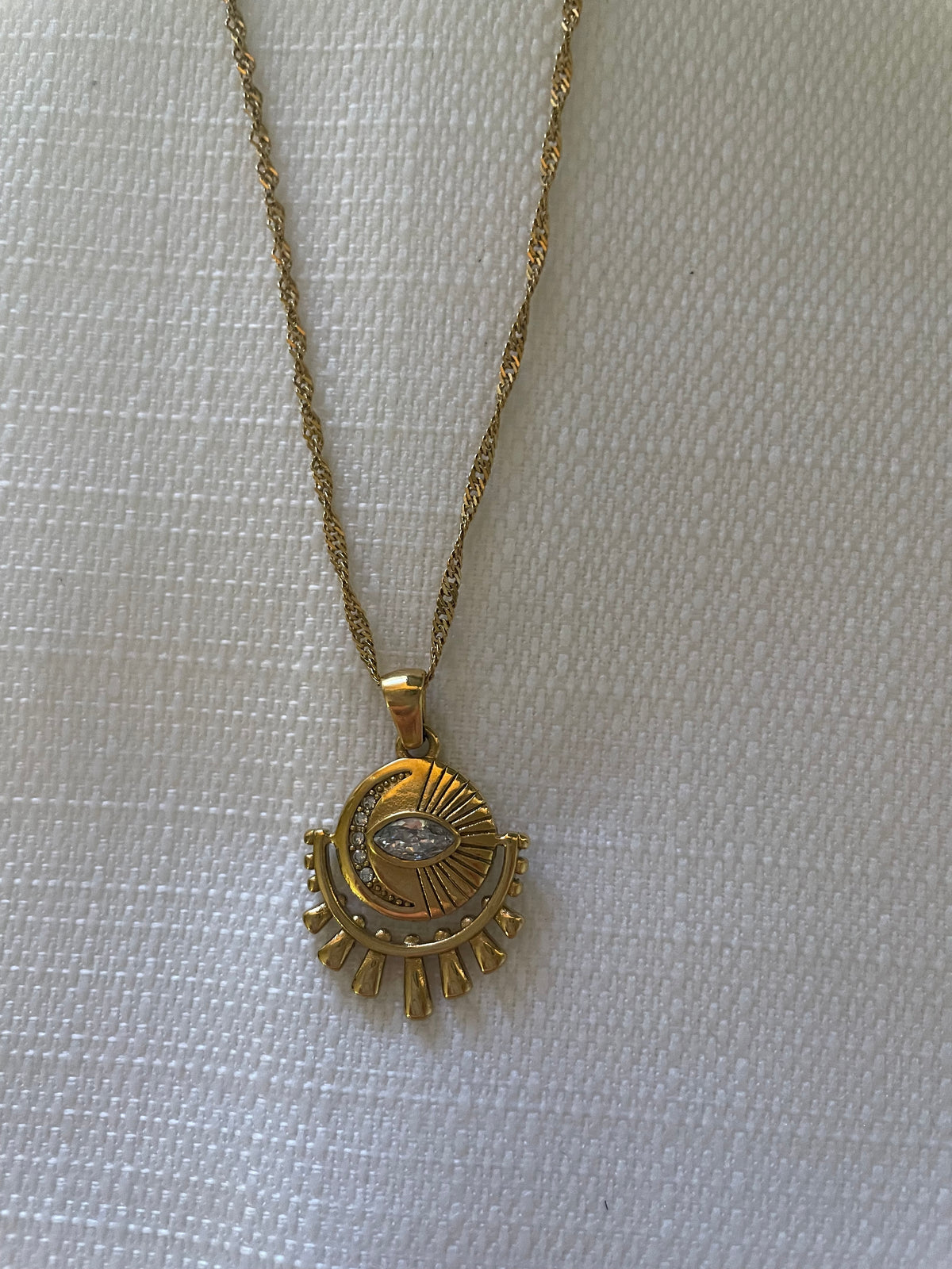 Evil Eye Moon Necklace