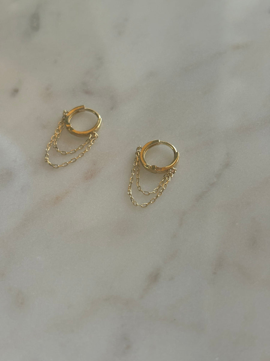 9k Gold Dangle Earrings