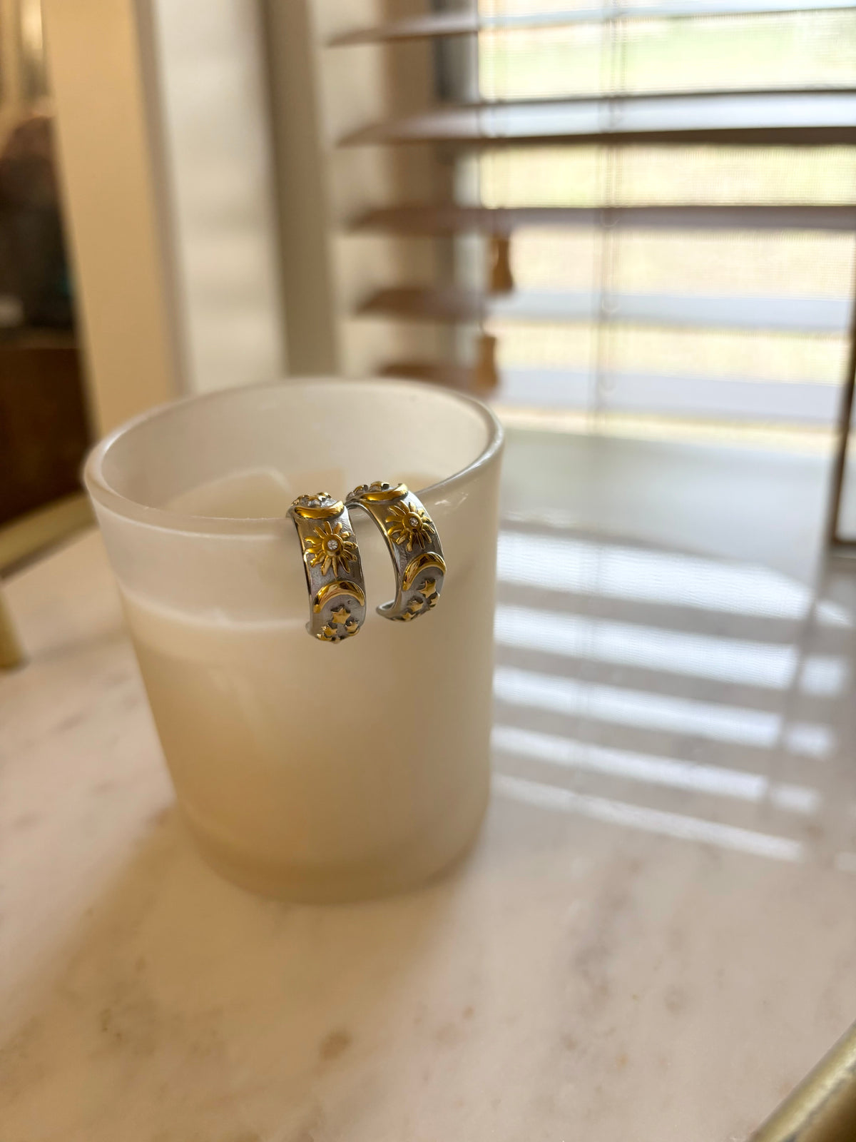 Sun and Moon Hoop Earrings