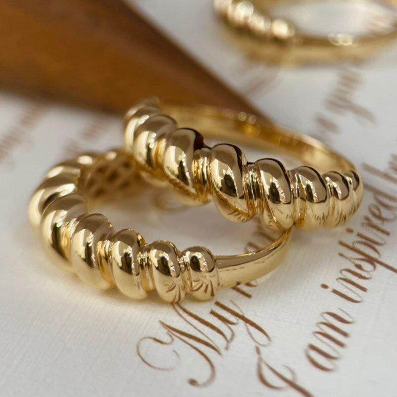 Solid Gold French Croissant Ring