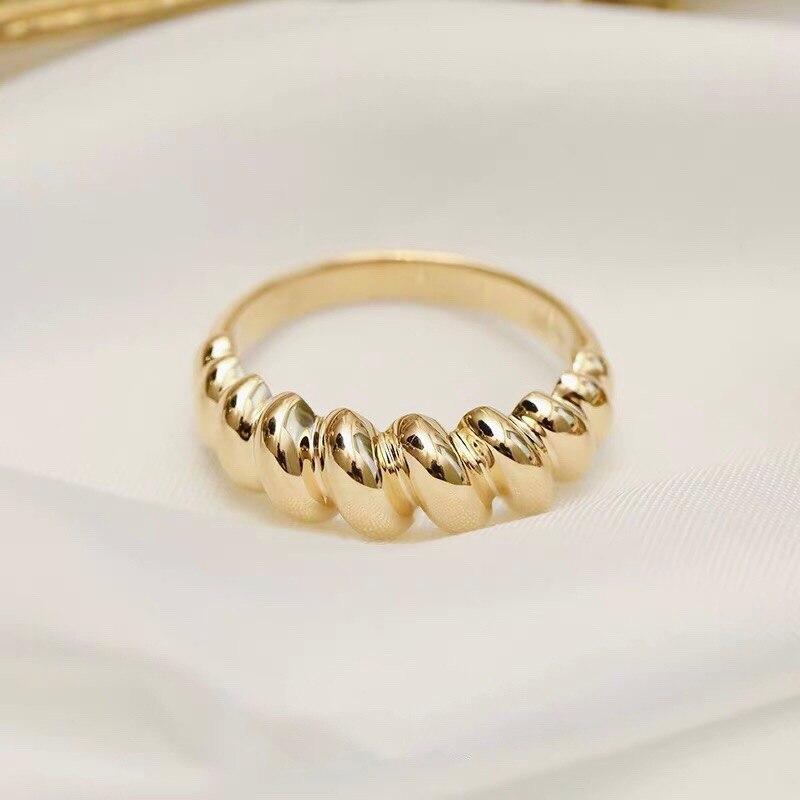 Solid Gold French Croissant Ring