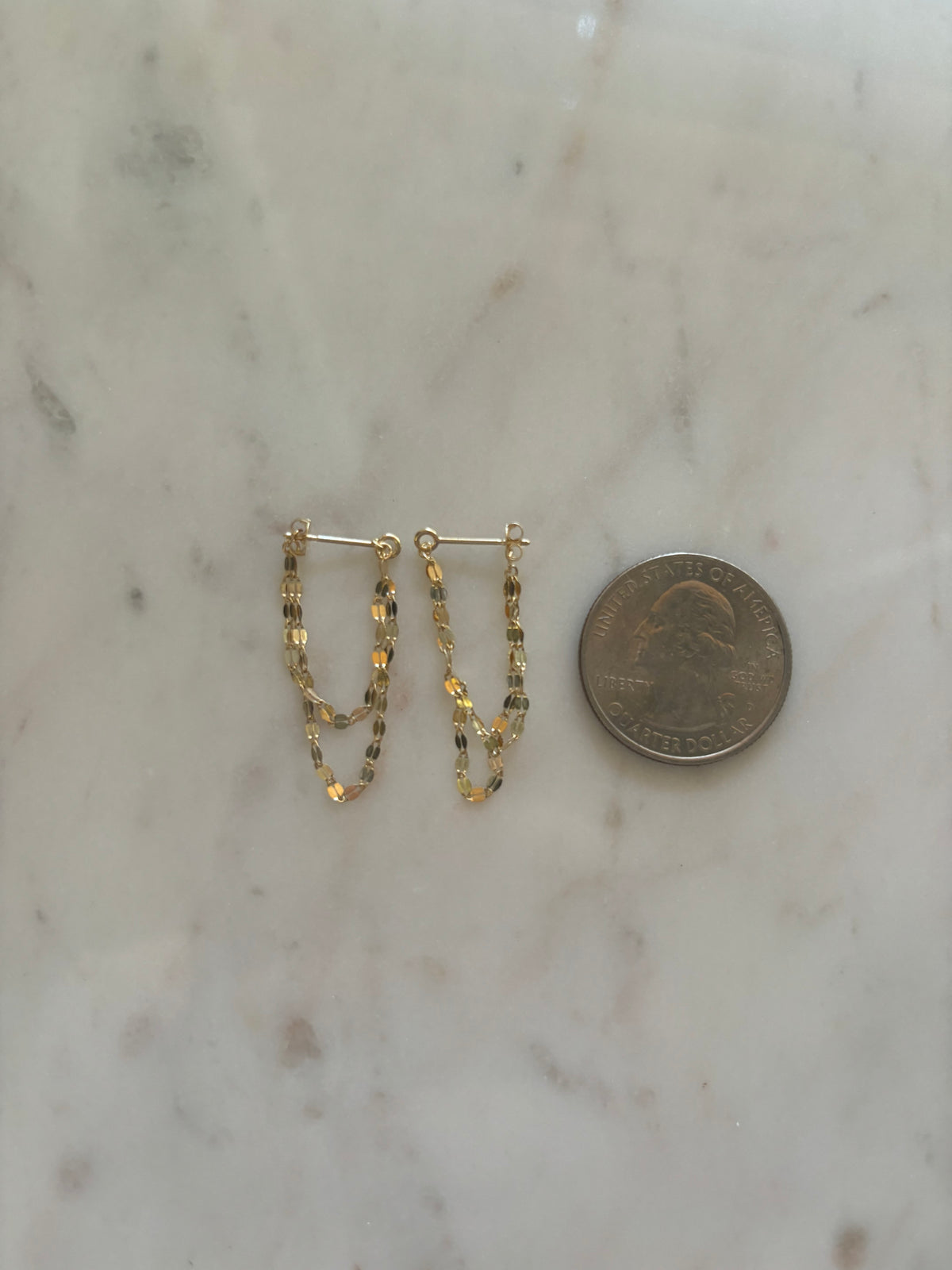 14k Gold Double Tassel Earrings