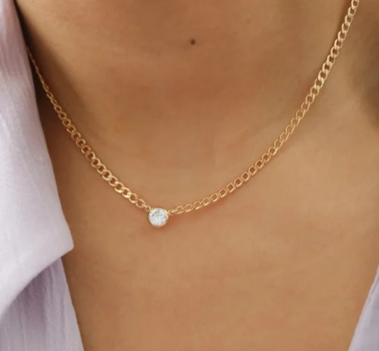 14k gold filled curb chain necklace