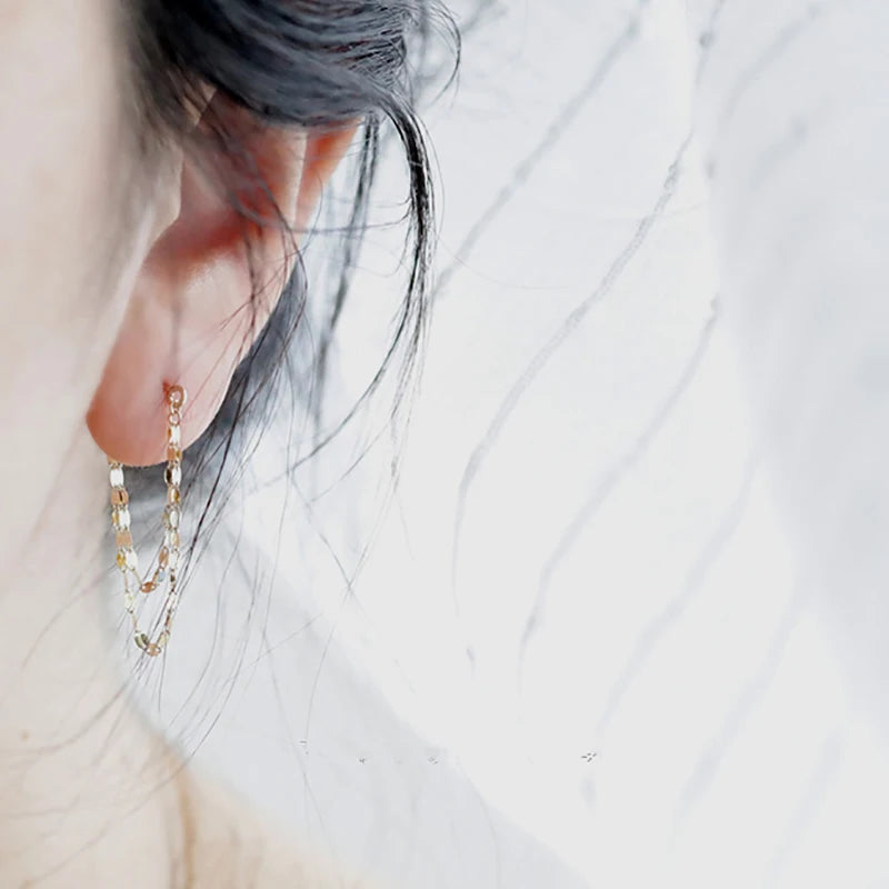 14k Gold Double Tassel Earrings