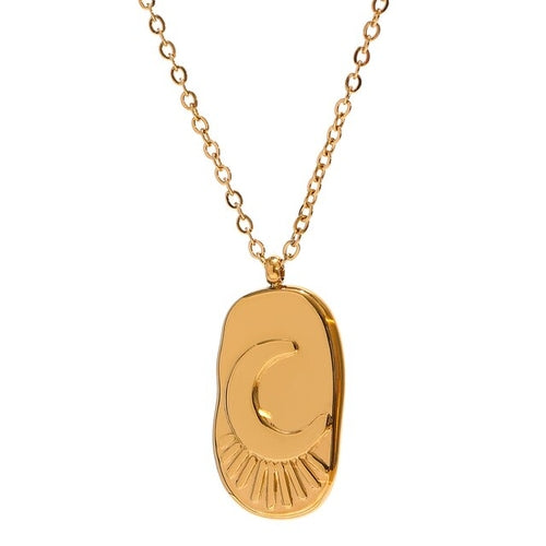 Moon and North Star Pendant Necklace