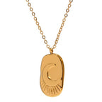 Moon and North Star Pendant Necklace