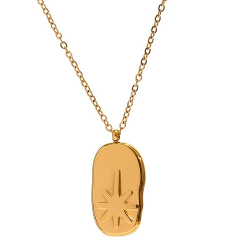Moon and North Star Pendant Necklace