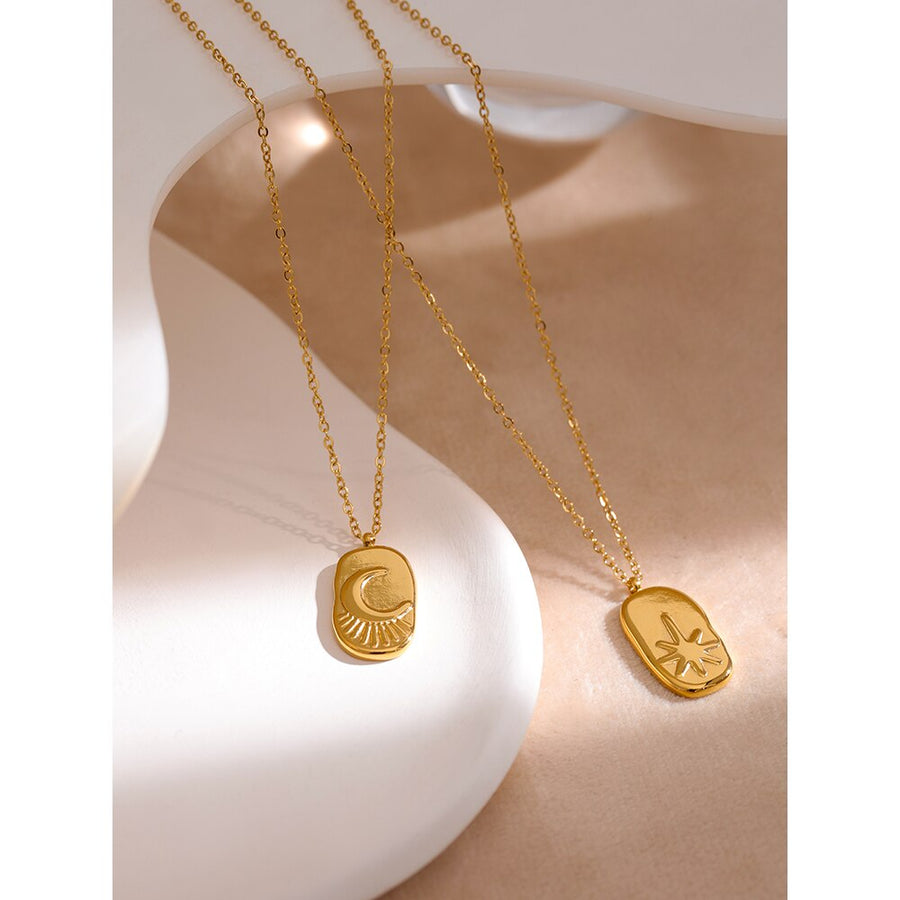 Moon and North Star Pendant Necklace