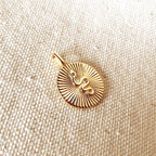 18k Gold Filled Snake Serpent Plate Pendant Featuring Rays Pattern Background