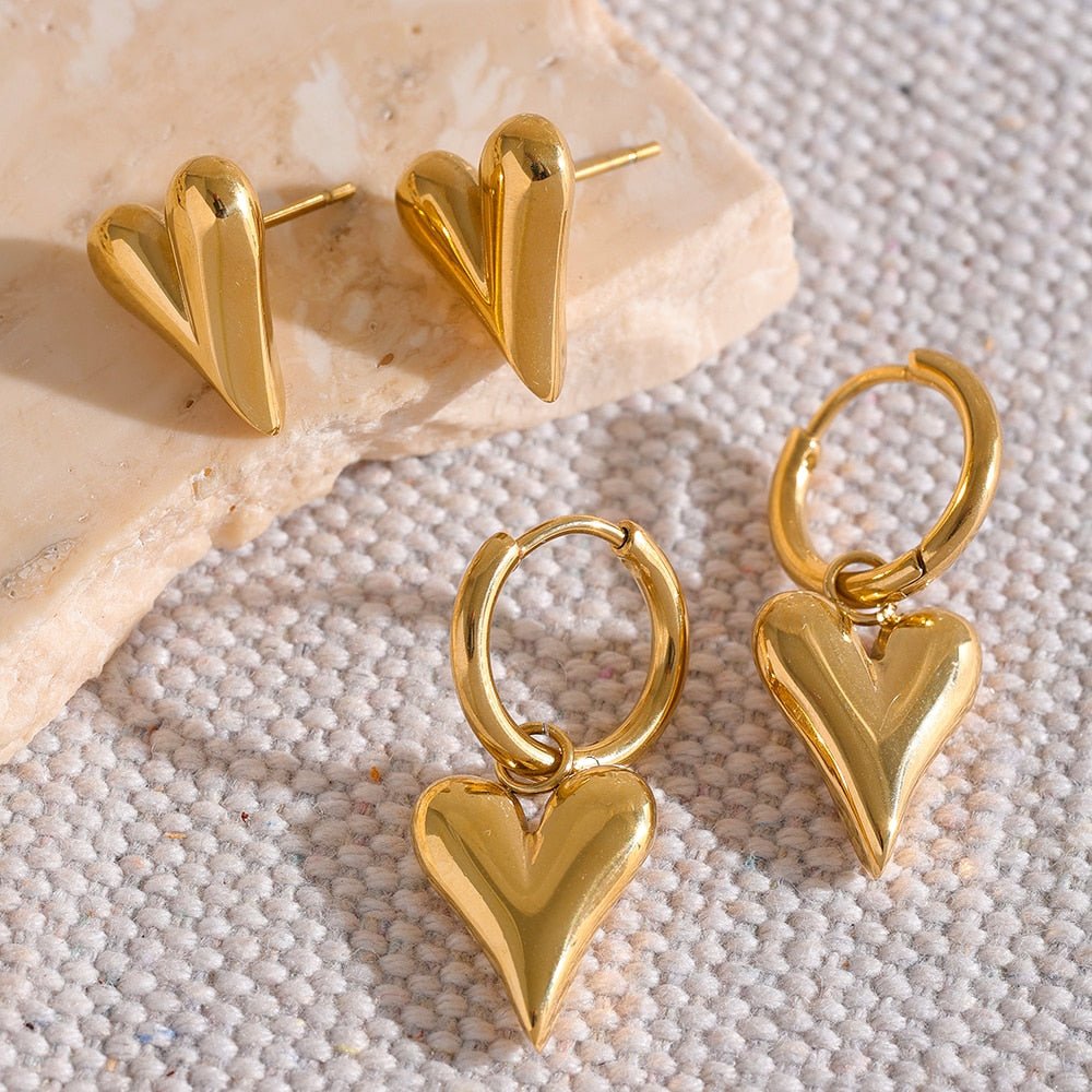 Heart Huggie Earrings - Sun Rhea Jewelry BoutiqueEarrings