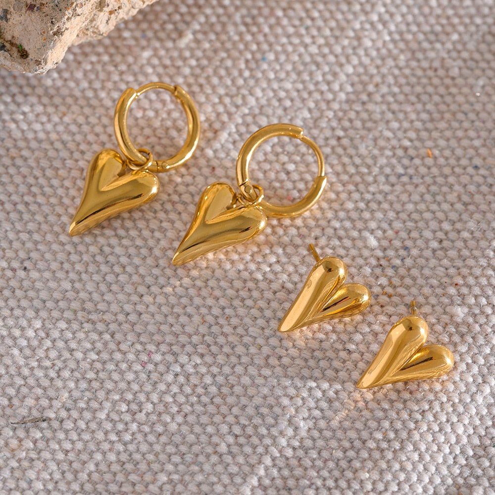 Heart Huggie Earrings - Sun Rhea Jewelry BoutiqueEarrings