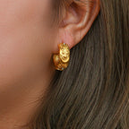 Gold sun and moon hoop earrings – celestial jewelry, tarnish-free stainless steel